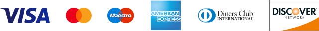 Priimame Visa, Mastercard, Maestro, American Express, Diners Club ir Discover